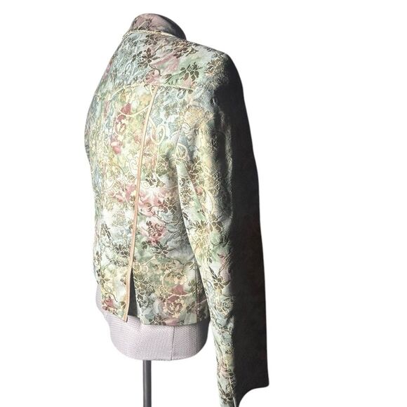 Larry Levine Women's Size 14 2pc Blazer Skirt Career Set Jacquard Work Lined - Picture 8 of 16